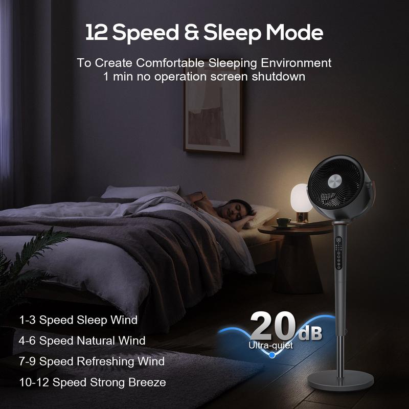 Powerful Pedestal Fan With Wide-Room Air Circulation