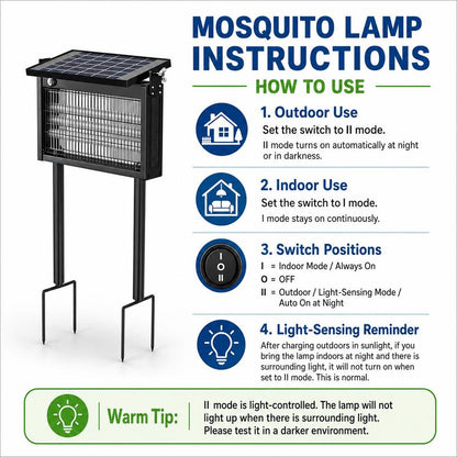 Solar Mosquito Lamp For Indoor And Outdoor Protection