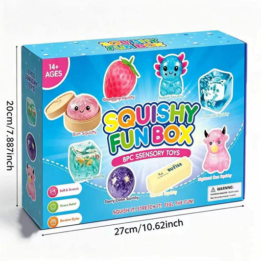 8 Mystery Squishies. One Box. Endless Satisfaction.