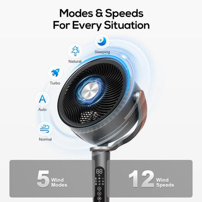 Powerful Pedestal Fan With Wide-Room Air Circulation