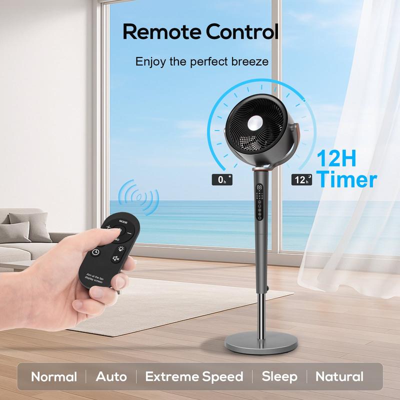 Powerful Pedestal Fan With Wide-Room Air Circulation
