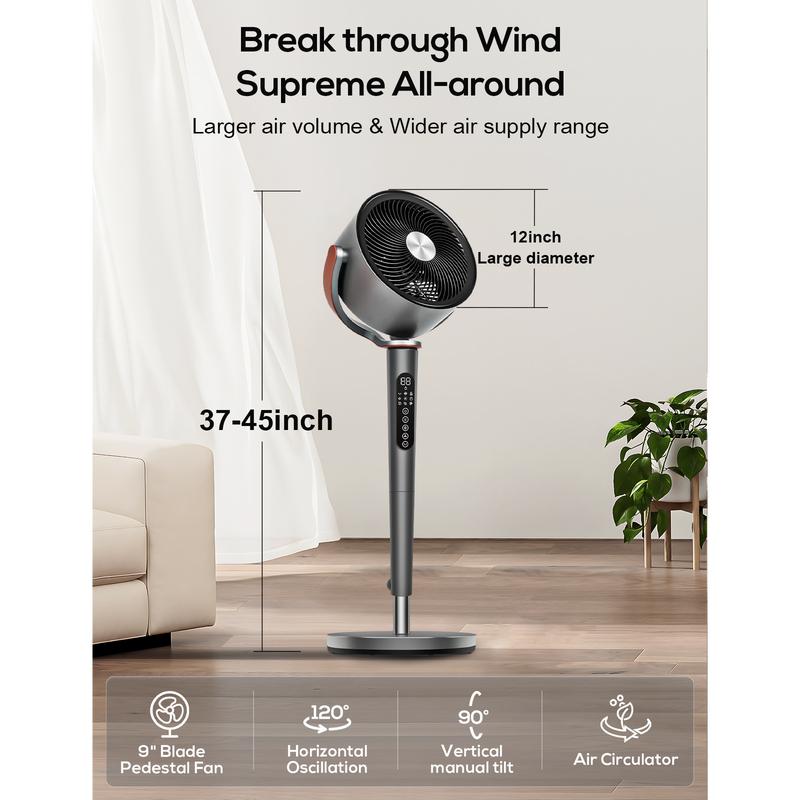 Powerful Pedestal Fan With Wide-Room Air Circulation