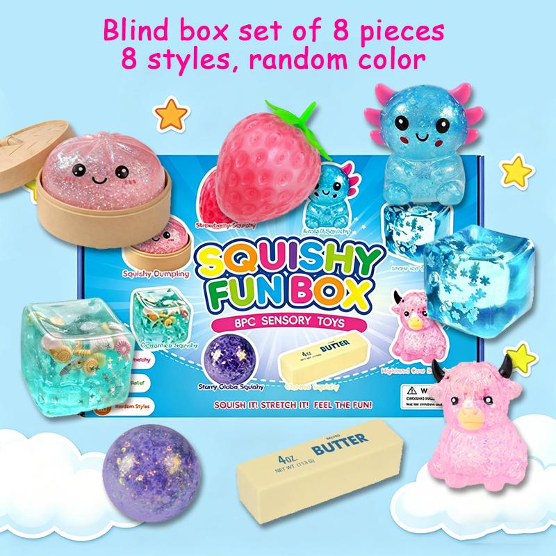 8 Mystery Squishies. One Box. Endless Satisfaction.